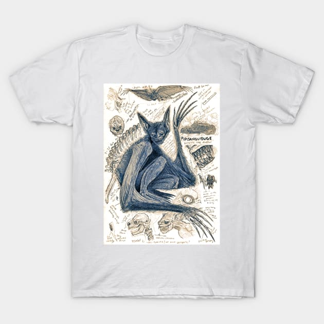 Pipisanguisuge Vampire Bat T-Shirt by Ballyraven